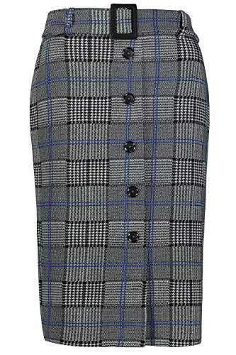 GINA LAURA Damen Karorock Identity, Midilänge, Gratis Gürtel schwarz 782407100- im Sale
